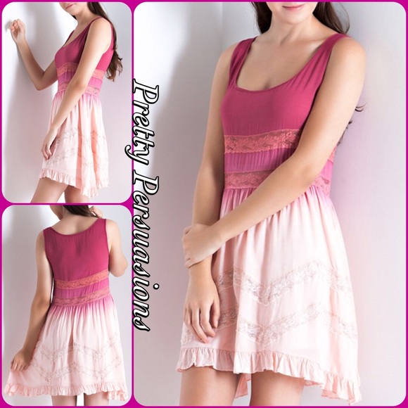 Berry Viole & Lace Dip Dyed Slip Dress - Picture 2 of 4