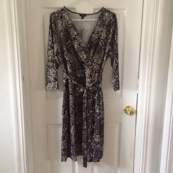 NWT Talbots faux wrap 3/4 sleeve dress