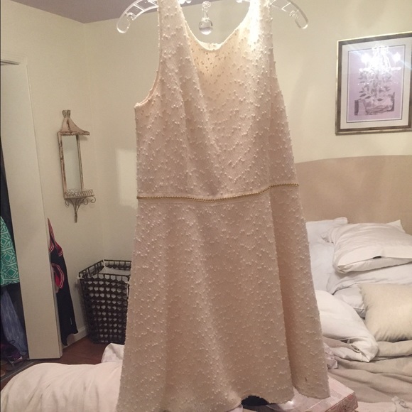 Creme embellished dress