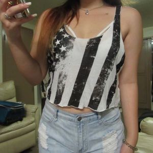 usa crop tank top