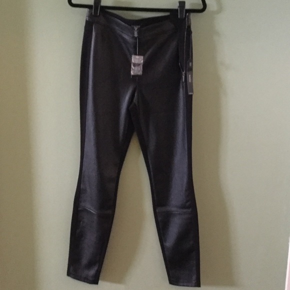 `Vegan leather front pant