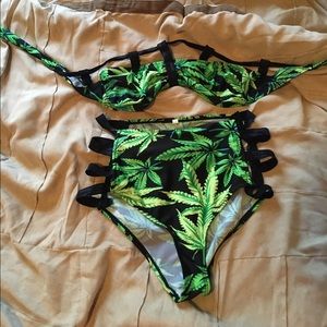 Hemp leaves bathing suit