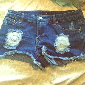 Distressed denim shorts! Barely worn!