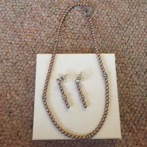 Pearl necklace and earring set