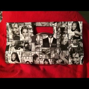 Black and white "vogue" clutch purse