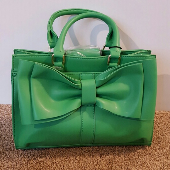 NWT green bow handbag