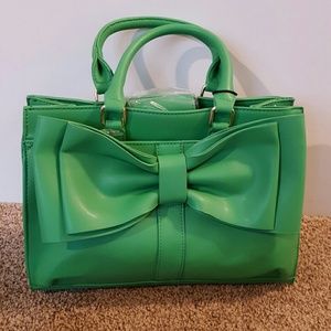 NWT green bow handbag