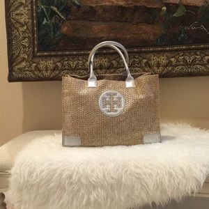Tory burch tote beach silver
