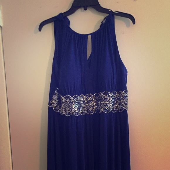Beautiful blue halter dress- worn once - Picture 1 of 2