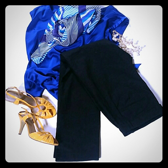 RALPH LAUREN NWOT black brocade cigarette pants 8