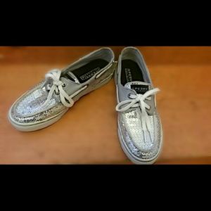 Silver sequin Sperry's