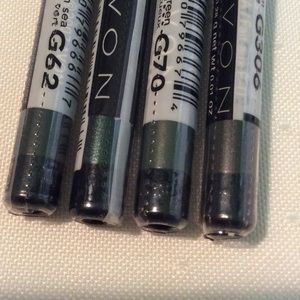 4 Avon Glimmerstick eyeliners in shades of Green