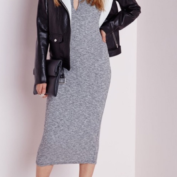 Gray midi dress - Picture 2 of 2