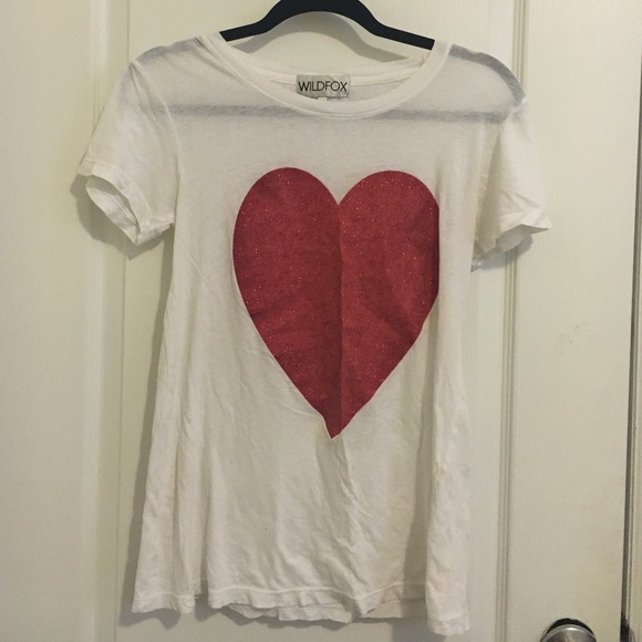 Wildfox Couture sparkle heart t shirt