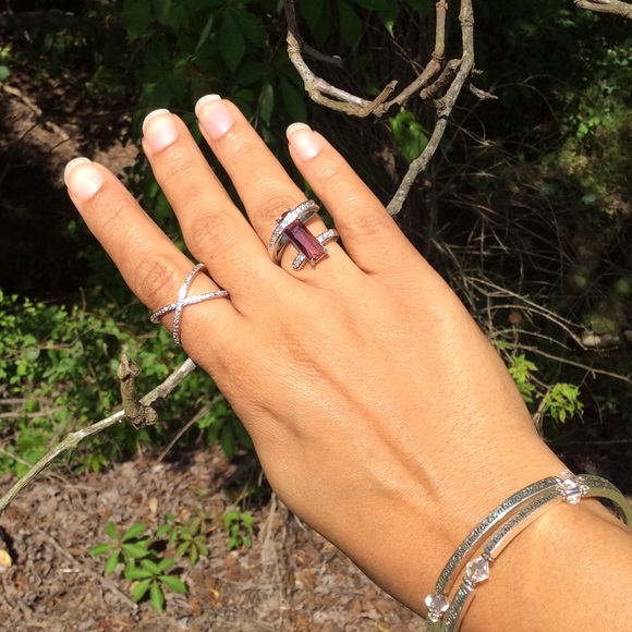 New 925 Stamped Sterling Silver X Ring - Picture 2 of 5