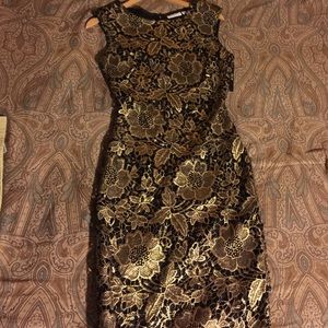 New York & Company Gold laced sheath dress