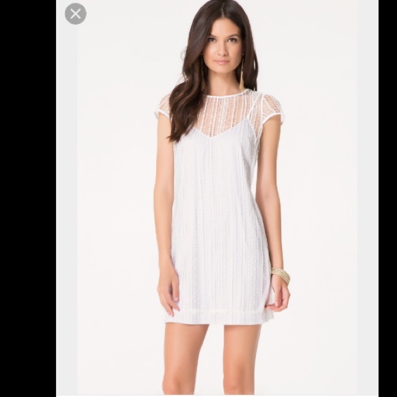 BEBE - Noami Macrame lace dress in white