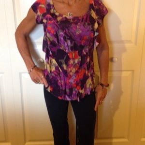 Banana Republic Casual Ruffled Floral Top