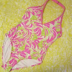 Lilly Pulitzer one piece swim suit pink green