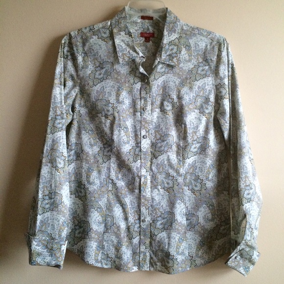 NWOT Talbots Paisley Button Down