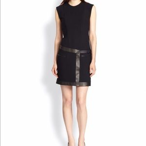 Helmut Lang Black Pocket Patch Leather Trim Shift