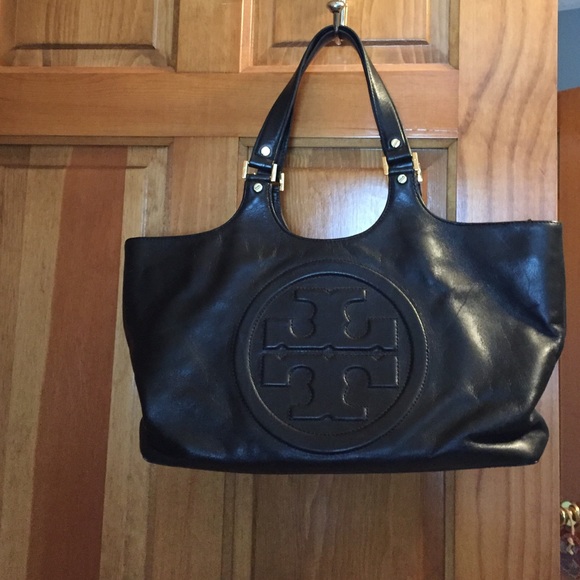 Tory burch all leather bombe tote bag