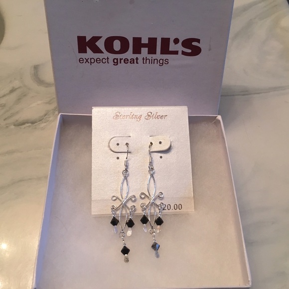 Sterling Silver & Black Earrings