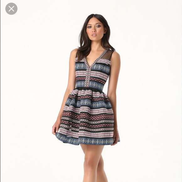 BEBE - Embroidered Organza Dress