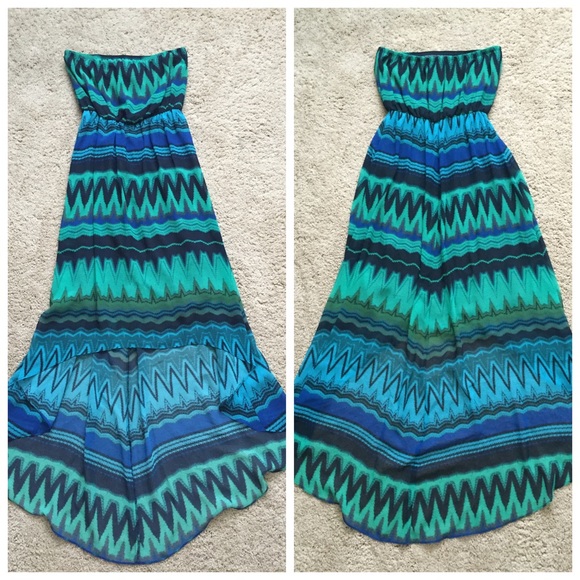 Nordstrom Tribal Zig Zag High Low Maxi