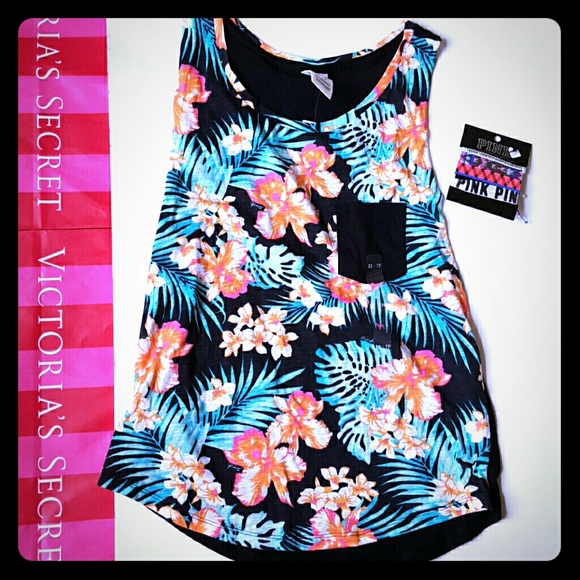 PINK Victoria's Secret Tops - New! PINK tank and hair ties bundle