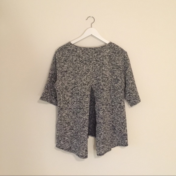 Split Back Short Sleeve Sweater