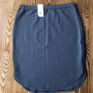 Grey Ribbed Casual Skirt