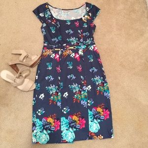 Bow Tied Floral Print Dress