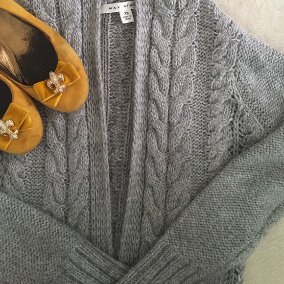 Max Studio Grey Cable Knit