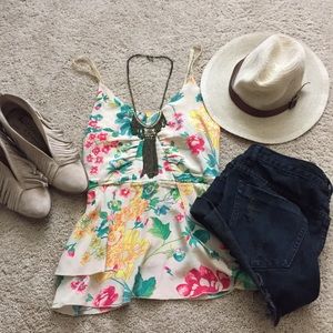 Sold Hunter Dixon Silk Floral Tank