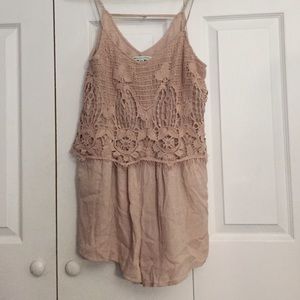 Light pink crocheted romper