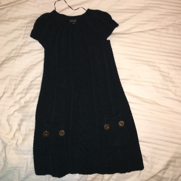 Dark green Knit sweater dress.