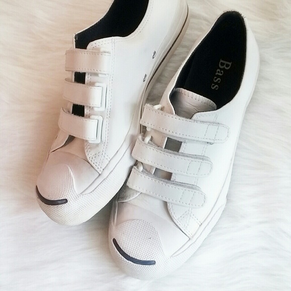Bass Shoes - Rare leather Velcro retro style sneaker
