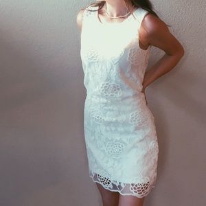 White Flower Lace Dress