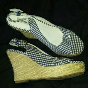 Blue woven heel wedge ????