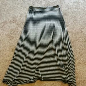 Black and grey striped floor length skirt ????
