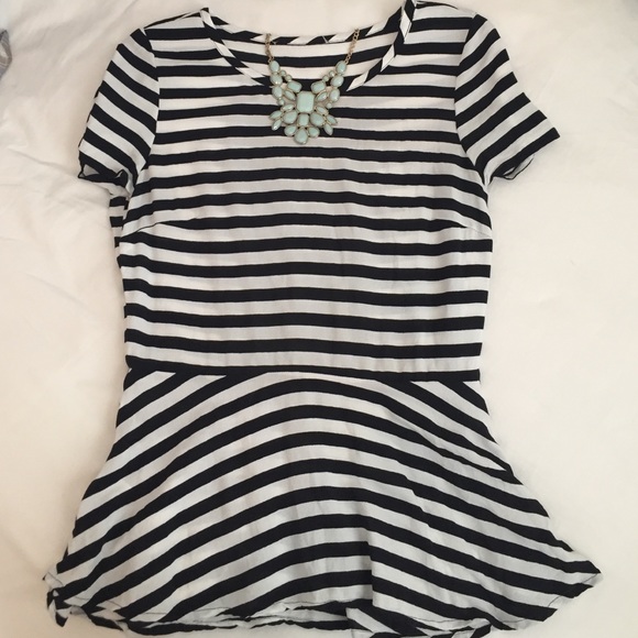 Banana Republic Striped Peplum Top