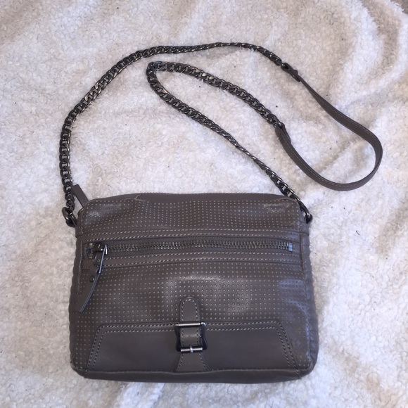 Ash perforated leather purse