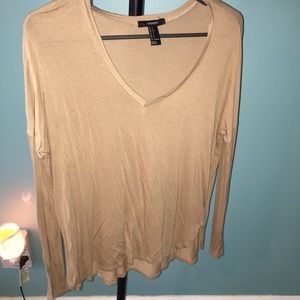 Tan long sleeve Forever 21 shirt