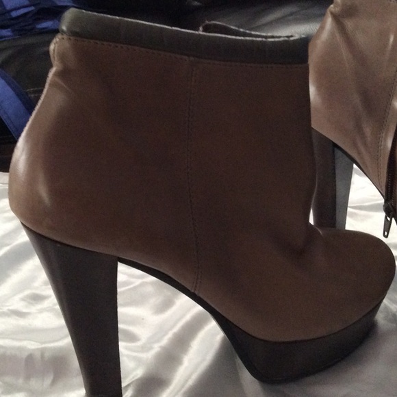 Key te’ it39 wooden taupe leather ankle pumps heels - Picture 4 of 6