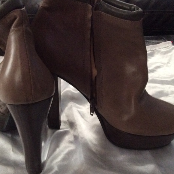 Key te’ it39 wooden taupe leather ankle pumps heels - Picture 5 of 6