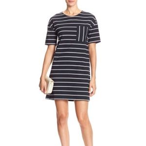 Navy/White Striped T-shirt Dress