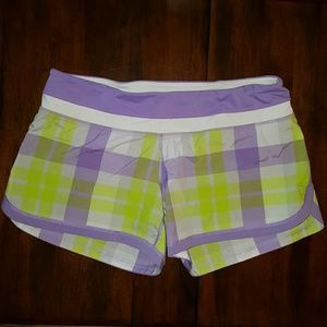 Lululemon Purple and Yellow Shorts