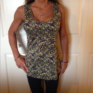 Old Navy Green Floral Tank