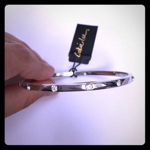 S/M Silver with Crystal Bangle